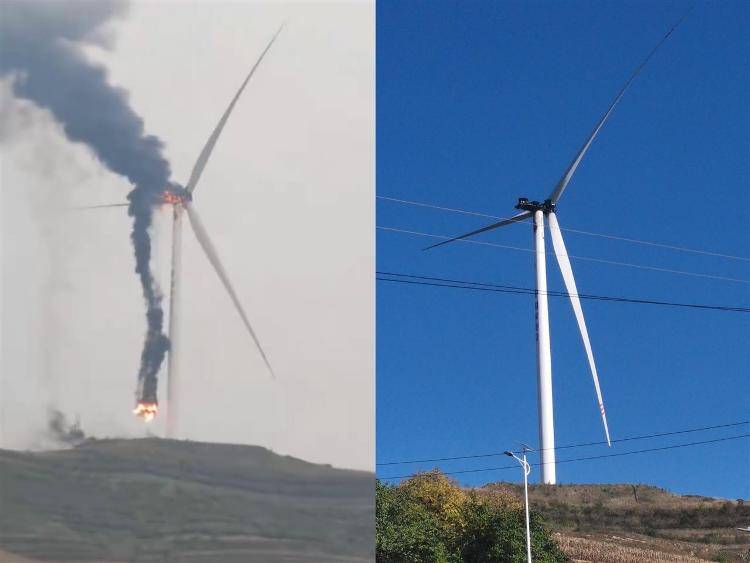 甘肅定西一風(fēng)力發(fā)電機(jī)風(fēng)輪起火<strong></p>
<p>西鳳酒
</strong>，當(dāng)?shù)卮迕瘢好盁煍?shù)十分鐘后燃燒，已建成投用多年:西鳳酒
